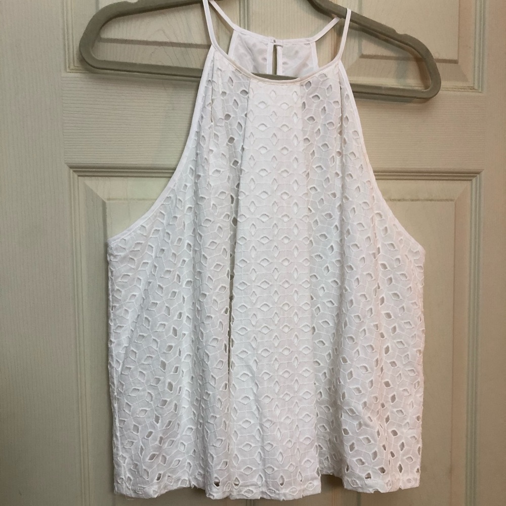Cropped white eyelet halter, NSR for stitch fix